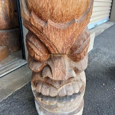 FTH392- Carved Wooden Tiki Statue
