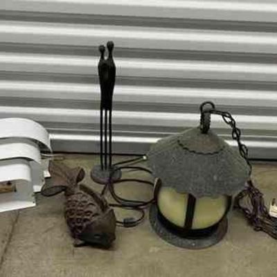 FTH165 Cast Iron Goldfish Lamp, Metal Sculpture , Hanging Lantern Light & More!