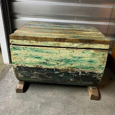 FTH439- Ornate Rustic Style Wooden Chest