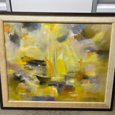FTH119- Painting On Canvas Silent Harbor By Artist Dietrich