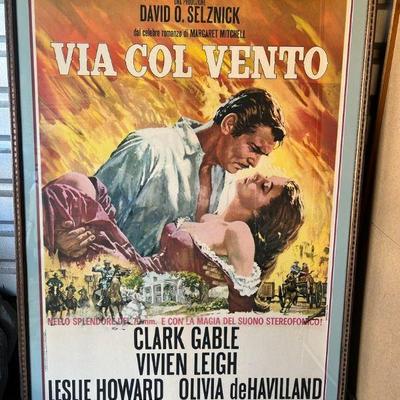 FTH378- Large Vintage Italian Gone With The Wind Movie Poster