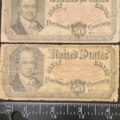 FTH412 - Vintage US $.50 Fractional Currency