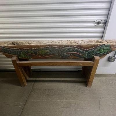 FTH302- Balinese Carved Wooden Trough 