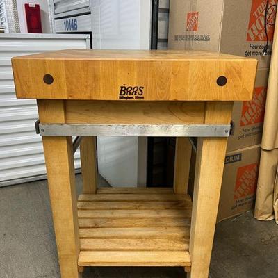 FTH313- Vintage Boo's Butcher Block Work Table