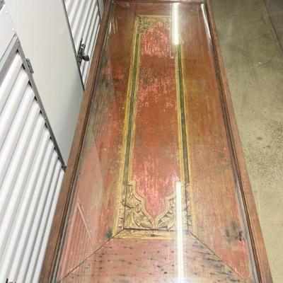 FTH114- Beautiful Balinese Glass Top Coffee Table