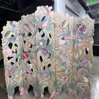 FTH435- Wooden Tropical Themed Room Divider
