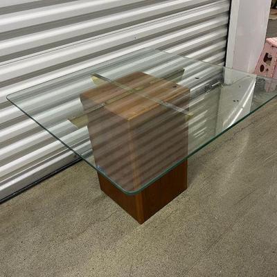 FTH458- Mid Century Modern Pedestal Base With Glass Top