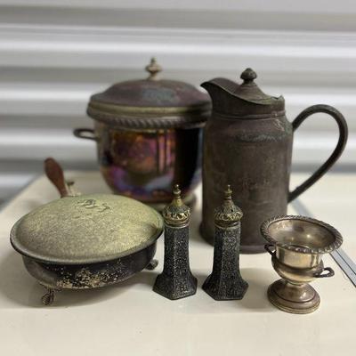 FTH084- Assorted Silver Plated & (1) Silver Weighted Items