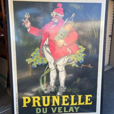 FTH377- Large Framed French Wine Advertising Poster 