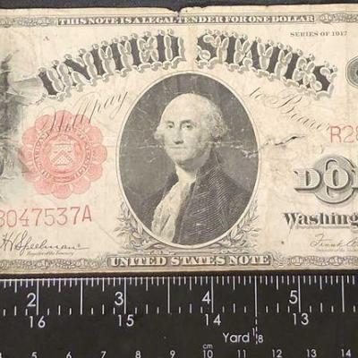 FTH424 - 1917 US $1 Red Seal Legal Tender