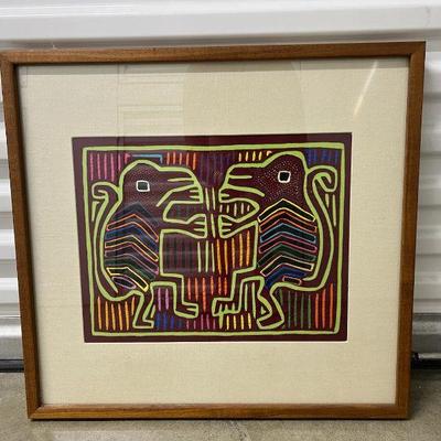 FTH195- Framed Mola Needle Artwork