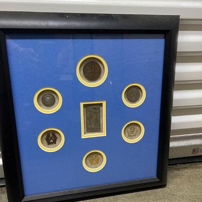FTH355- Framed Vintage Collectible Coins