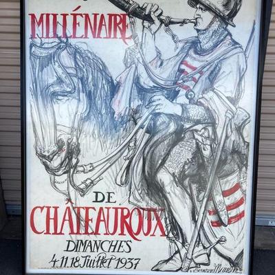 FTH376- Large French 1937 Millennium Holidays Poster