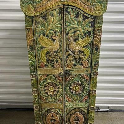 FTH464- Vintage Ornate Wooden Balinese Cabinet