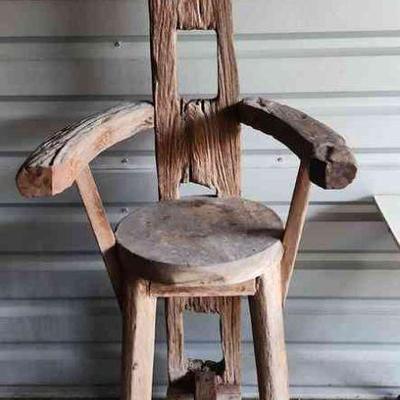 FTH358 - Vintage Handcrafted Wooden Beachchair