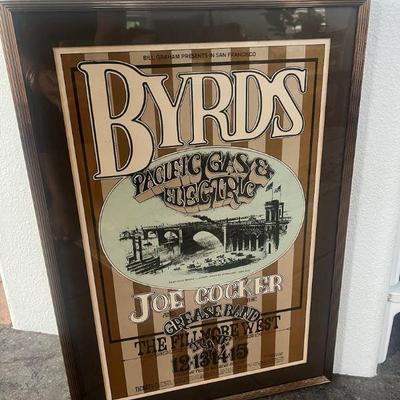 FTH328- Framed Joe Cocker Byrds Poster