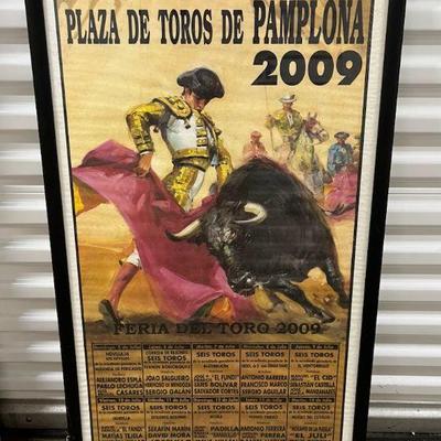 FTH318 Large Framed Plaza De Toros De Pamplona Poster
