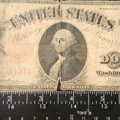 FTH425 - 1917 US $1 Red Seal Legal Tender
