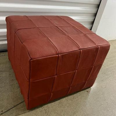 FTH465 Danish Leather Ottoman Stool