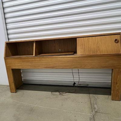 FTH445- Vintage Mid Century Modern Wooden Headboard 