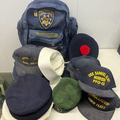 FTH291- Assorted Military Hats & Back Pack