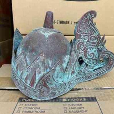 FTH127 Asian Copper Helmet, Howard Miller Mantel Clock, Moroccan Wooden Bowl & More!