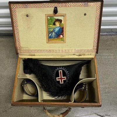 FTH493- Vintage Trunk Of Knights Templar Uniform Accessories 