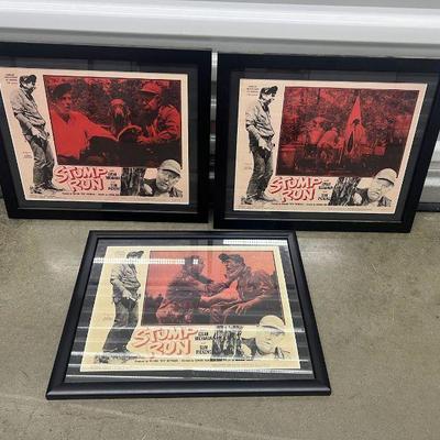 FTH215- (3) Framed Vintage Posters Of The 60's Movie Stump Run