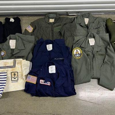 FTH489- Assorted Vintage Military Jumpsuits & Woolen Sweaters
