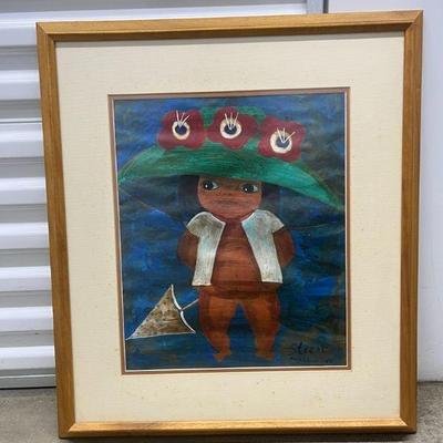 FTH182- Original Painting Keiki & Her Umbrella