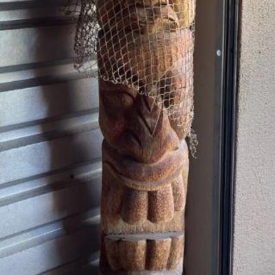 FTH366 Carved Tiki Statue 