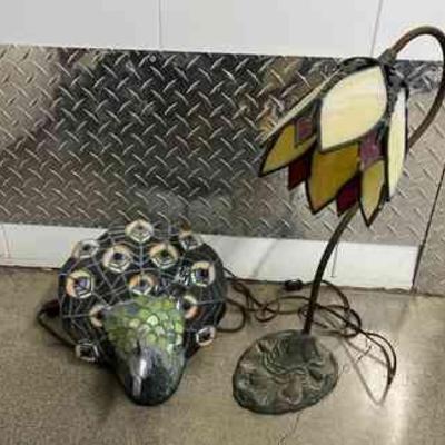 FTH346- (2) Stained Glass Lamps