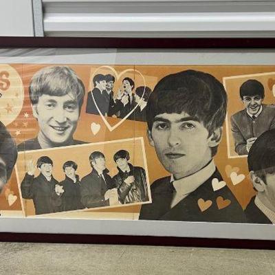 FTH173- Framed The Beatles 1964 Dell Color Banner Poster RARE