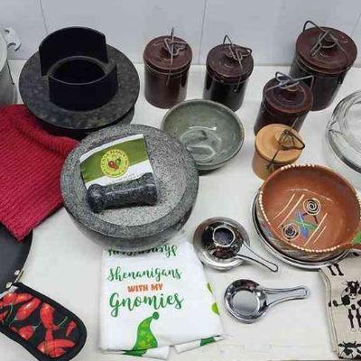 FTH210 - Motar, Pestle And Assorted Kitchenware
