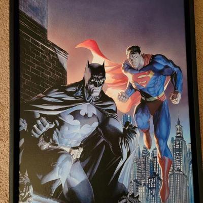 Legendary Heroes Batman & Superman Giclee on Canvas