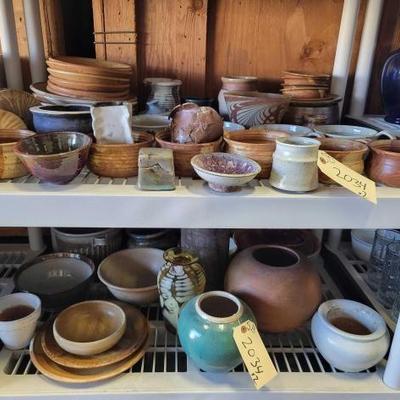 #2034 â€¢ (2) Shelves of Pottery
