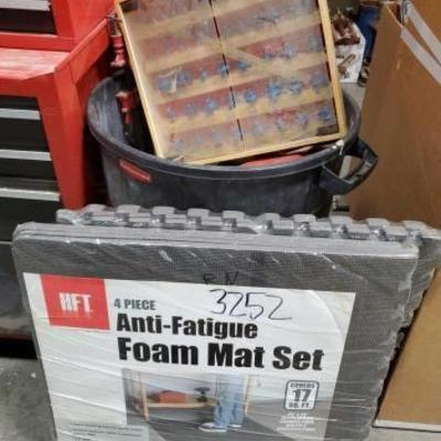 #3252 â€¢ (2) 4 Piece Foam Mat Set, gas Can, Tool Accessories, Wood Peices

