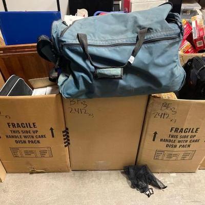 #2412 â€¢ 3 Boxes of Lightbulbs, Duffle Bags, Boards & More
