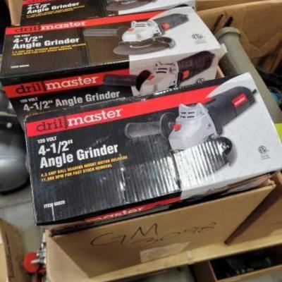 #3098 â€¢ (3) 4.5" Angel Grinders & (5) Ammo Boxes
