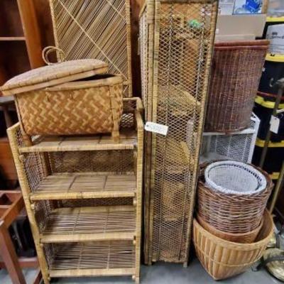 #5102 â€¢ Wicker Shelves, Privacy Wall and Baskets
