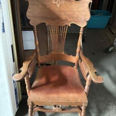 #2230 â€¢ Wood Carved Rocking Chair
