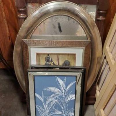 #5090 â€¢ 3 Framed Wall Arts and 2 Mirros
