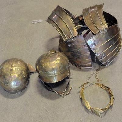 #2066 â€¢ Metal Chest Plate and (2) Helmets
