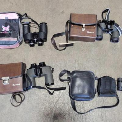 #2080 â€¢ (4) Pairs of Binoculars and Cases

