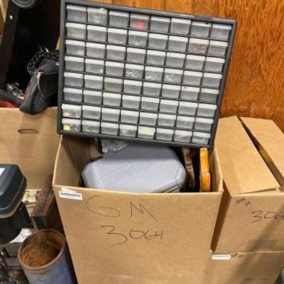 #3064 â€¢ Box of Saws, Wrenches, Hammer, Dremel, C Clamps & More
