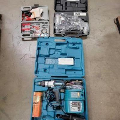 #3104 â€¢ Staple Gun, Drill, Battery Charger & Jumper Cables
