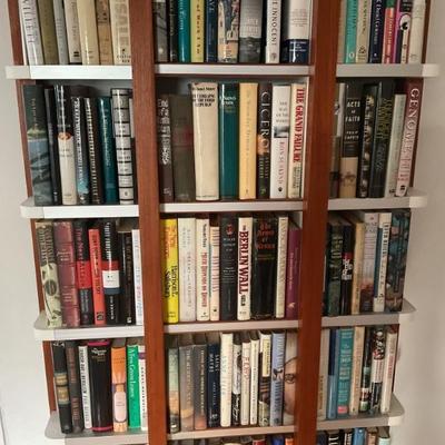 Custom Bookshelves measure 88â€ tall, width varies from approximately 36â€ to 45â€, depth varies from 7â€ to 13â€.