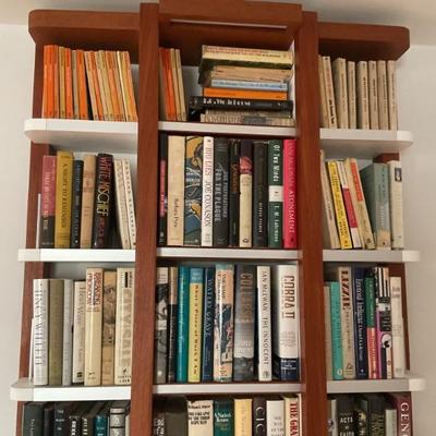 Custom Bookshelves measure 88â€ tall, width varies from approximately 36â€ to 45â€, depth varies from 7â€ to 13â€.