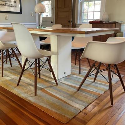 Custom dining table measures 34.5â€ x 83â€ x 29.