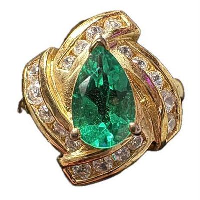 Lot 030-H   2 Bid(s)
Sterling Silver Gold Plated Green Gemstone Style Ring Size 7